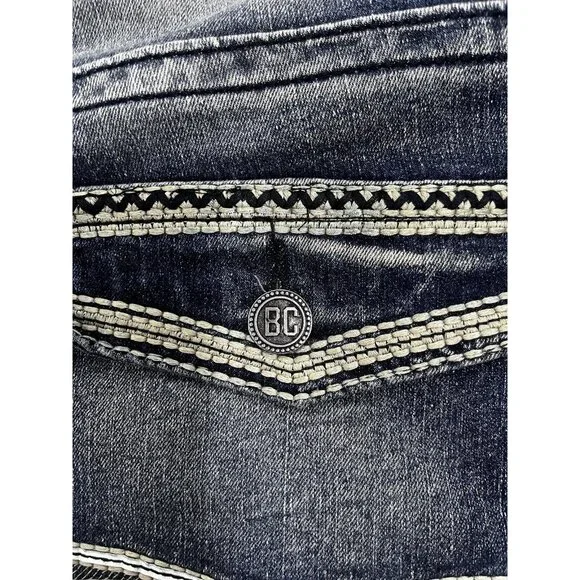 Men's Blue Cult Faded Wash Denim Jeans Embroidered Pockets Size 46x32 - Picture 11 of 11